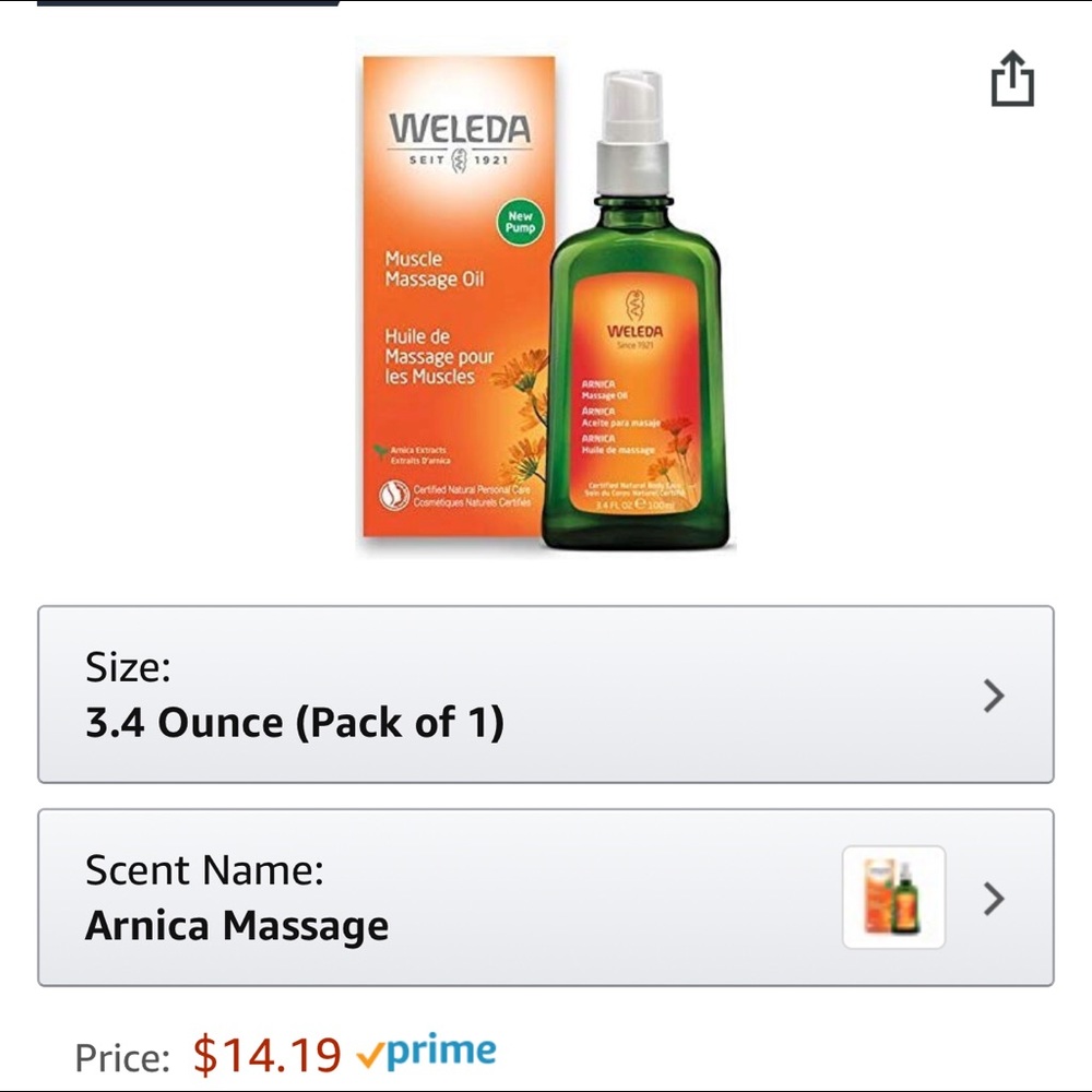 weleda arnica massage oil